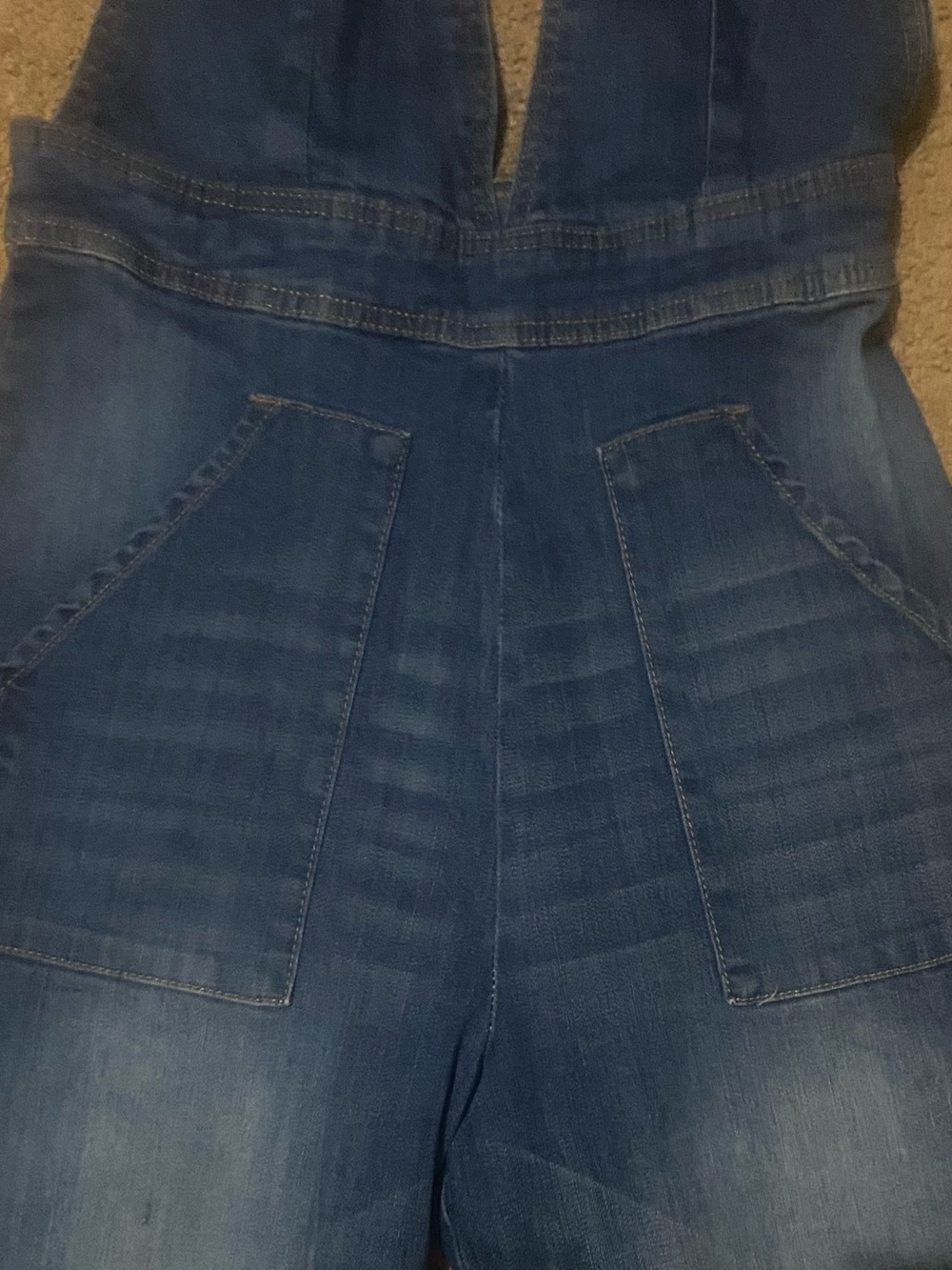 Dollhouse Blue Denim Wide-Leg Jumpsuit with Patch Pockets - Picture 5 of 11